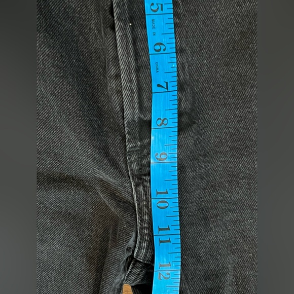 Mango Kaia Straight Wide Leg Jeans 100% Cotton Black Womens 12 Great Condition - Picture 7 of 10